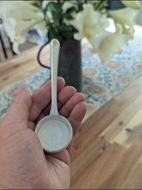Celadon Gilt Nippon Condiment Spoon Mayonnaise Ladle Rising Sun Hand Painted